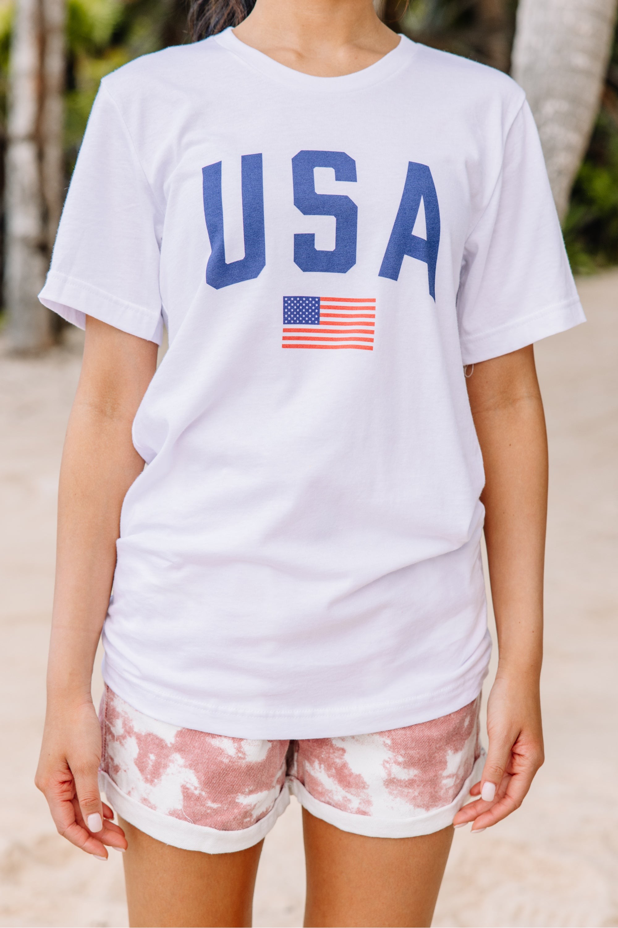 Simply Patriotic White Graphic Tee