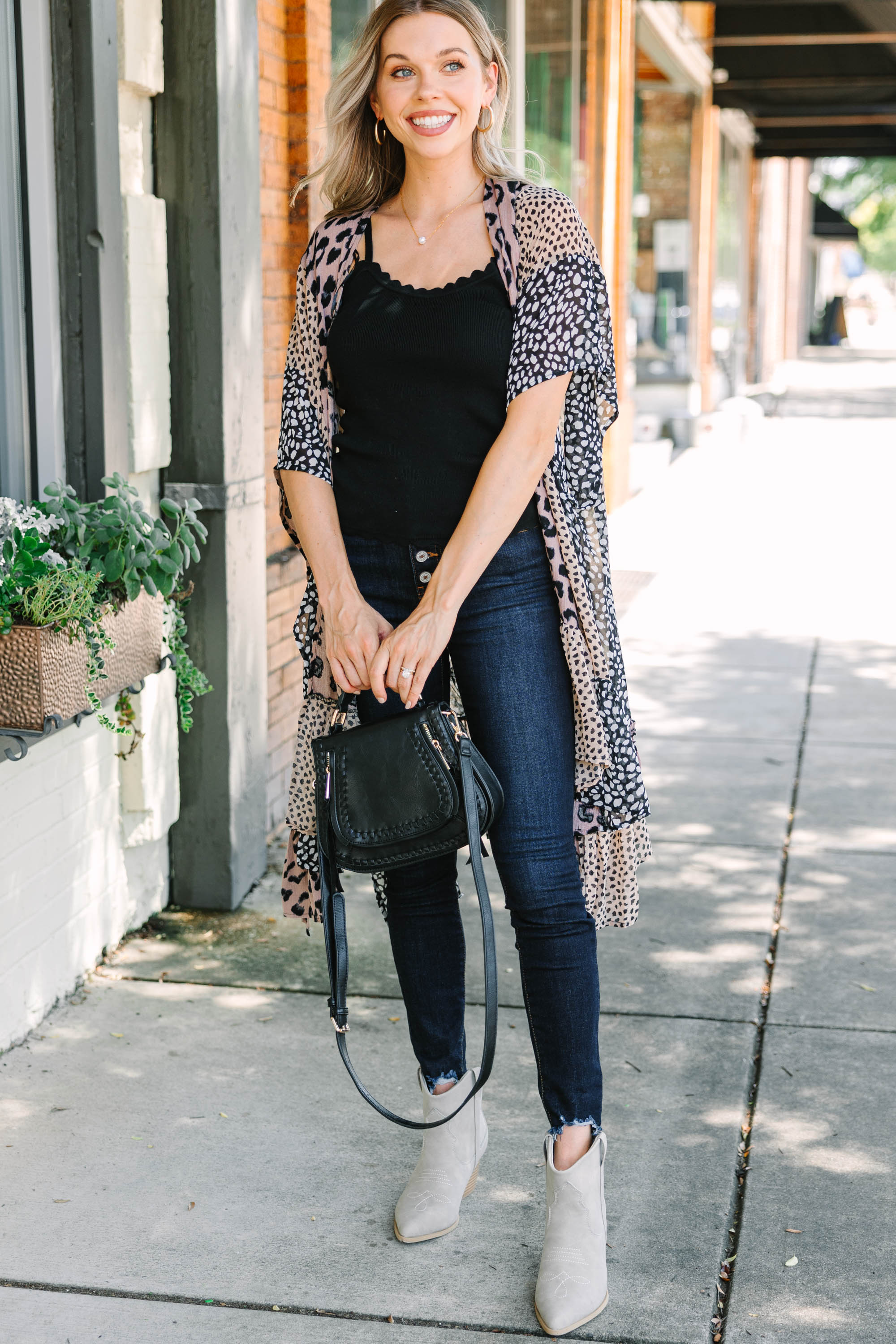 Up To You Mocha Brown Animal Print Kimono