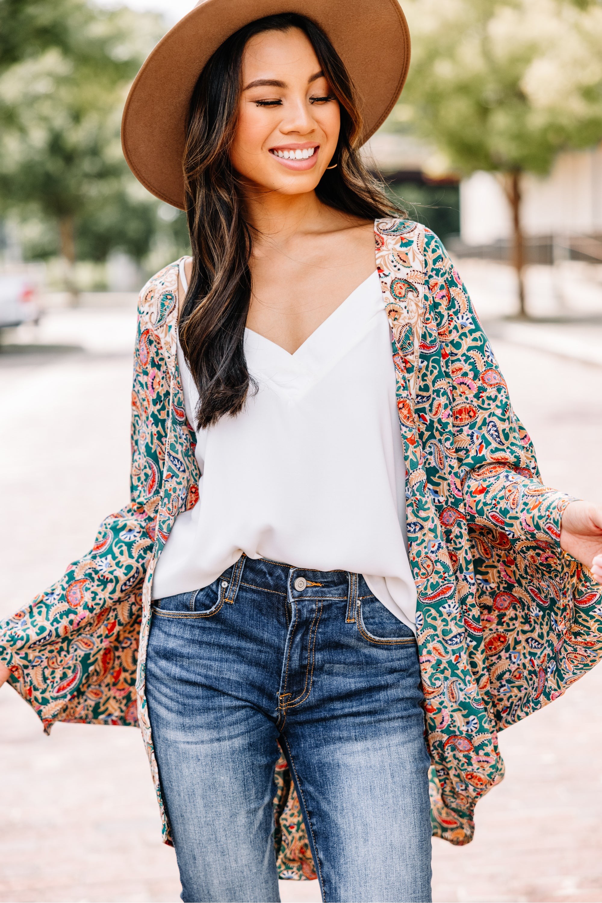 Let Your Love Grow Green Paisley Kimono