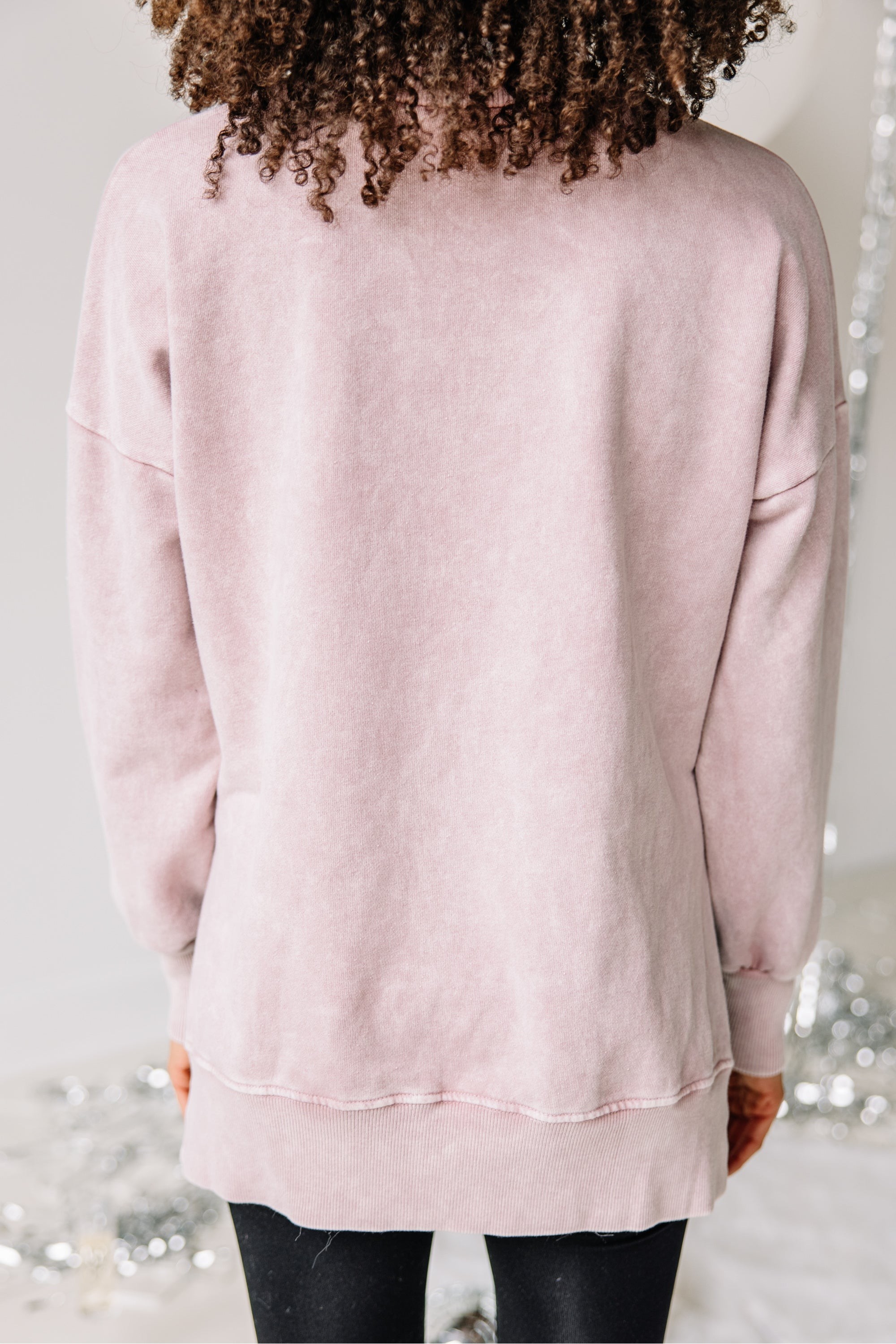 Champagne Season Mauve Pink Graphic Slouchy Pullover