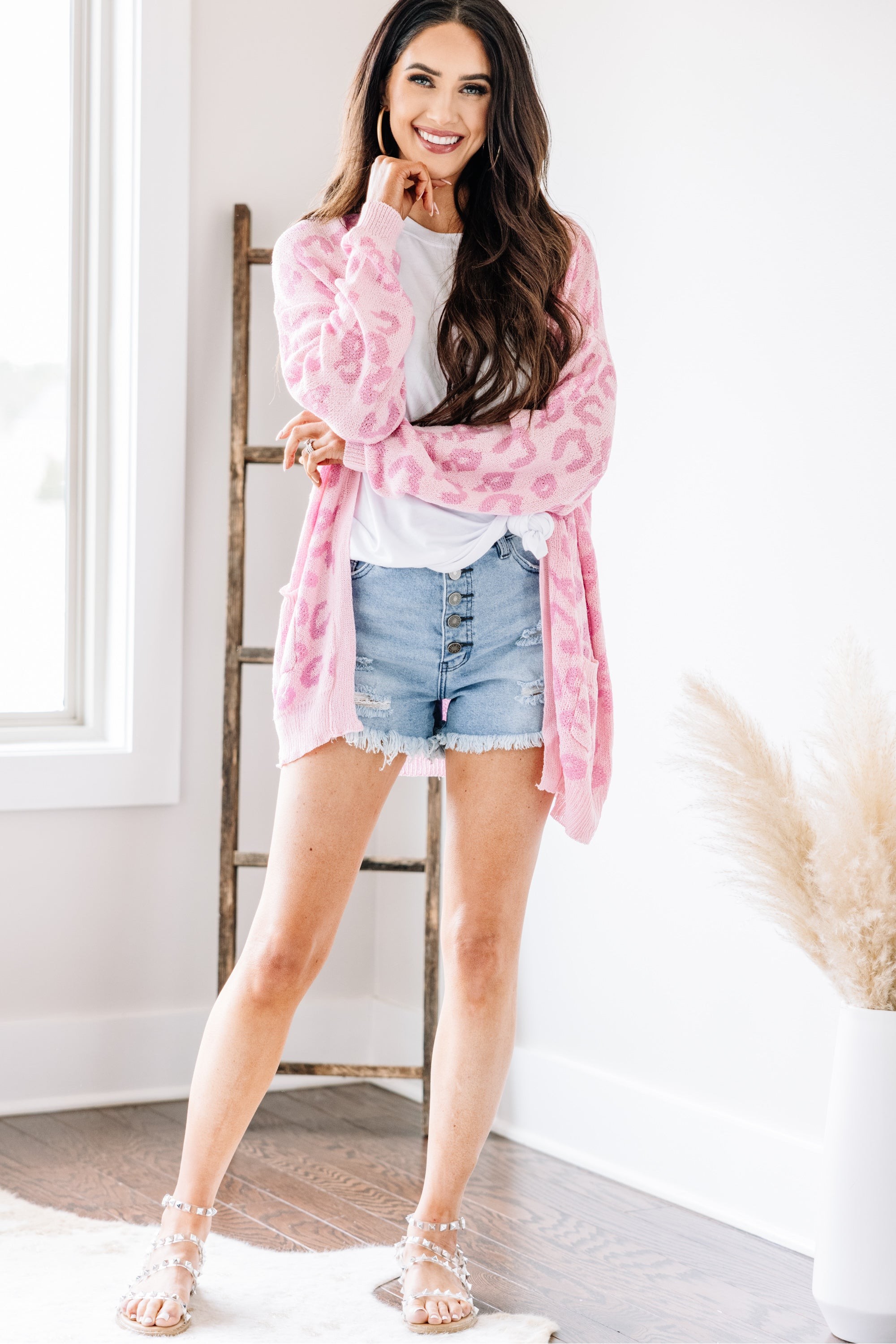 Let's Get Crazy Pink Leopard Cardigan